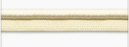 Cream silky piping trim made of rayon fabric.