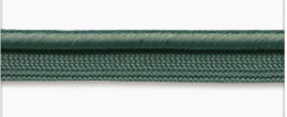 Silky piping trim in a muted green rayon fabric.