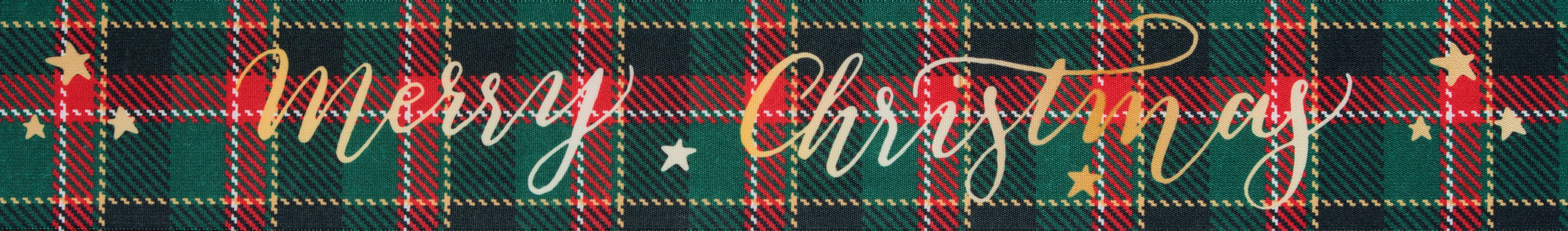 Trimits Red & Green Tartan Satin Christmas Ribbon – 1m x 50mm