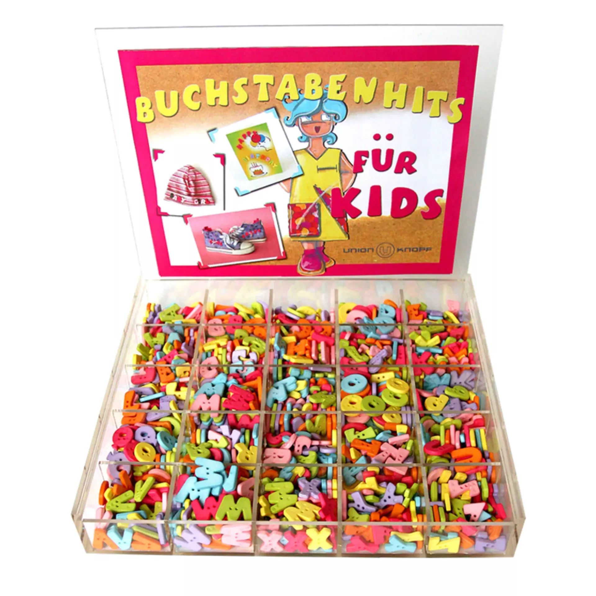 Union Knopf Multicolor Letter Button 18mm – Polyamide Craft Accessory