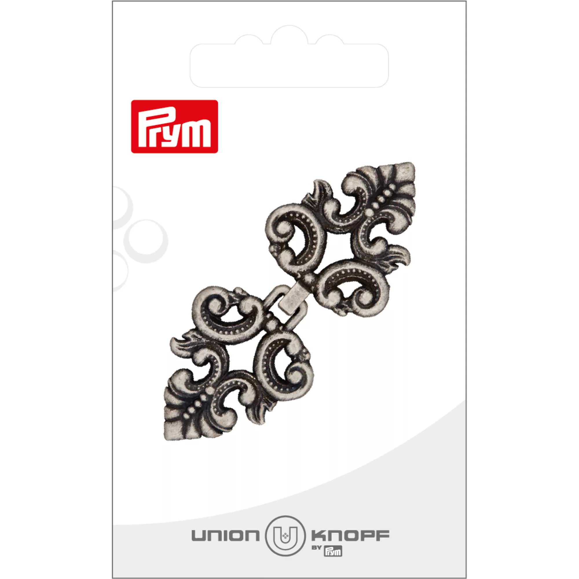 Union Knopf antique silver metal buckle fastener, 60mm.