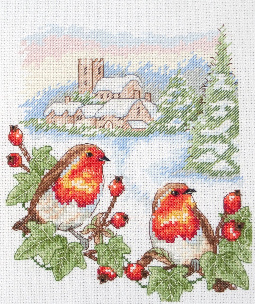 Intermediate Cross Stitch Kit - Winter Robin - Galedi Pins