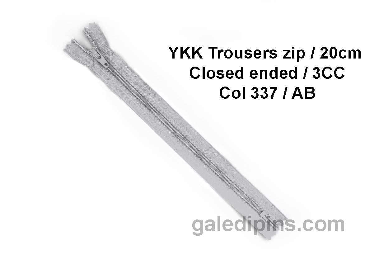 YKK Closed Ended Standard Coil 20cm Zip - SHADE CARD Z to AD - Galedi Pins