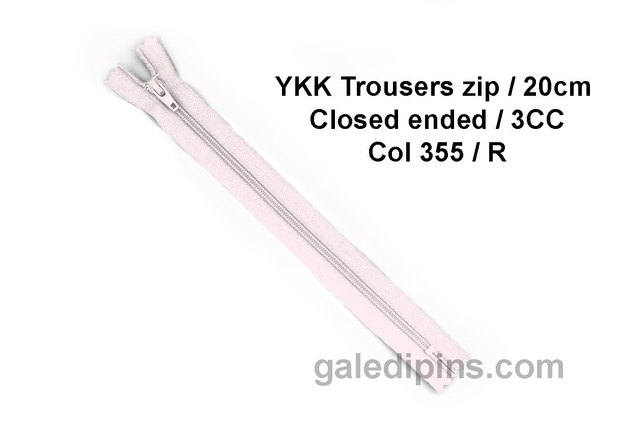 YKK Closed Ended Standard Coil 20cm Zip - SHADE CARD P to T - Galedi Pins
