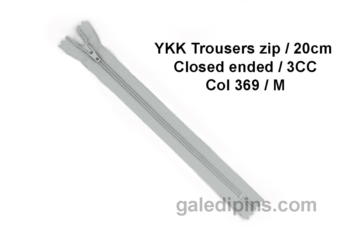 YKK Closed Ended Standard Coil 20cm Zip - SHADE CARD K to O - Galedi Pins