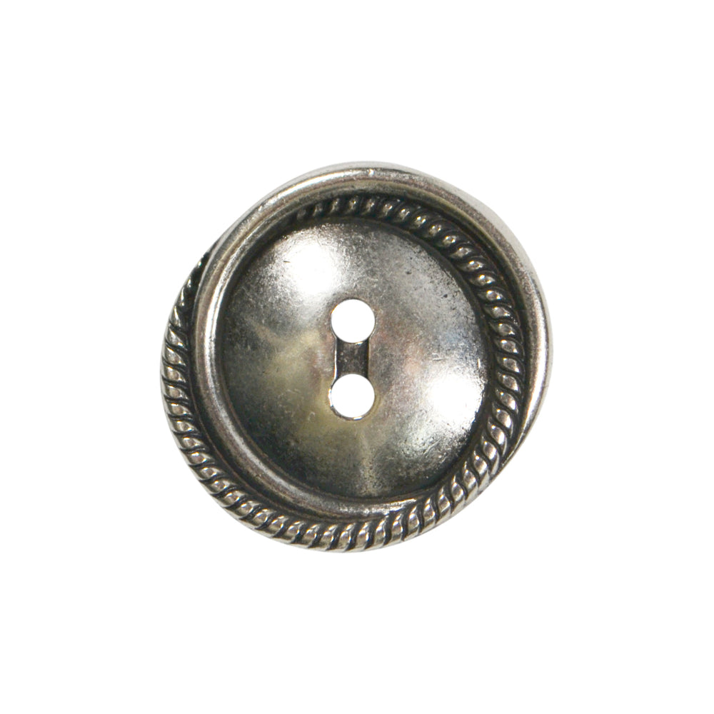 Jones Metal Button with antique finish and rope edge detail.