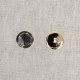 Two round, 21mm enamelled metal buttons with a high-gloss finish.