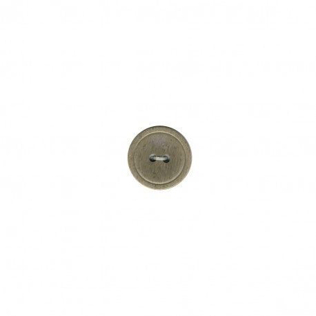 Stephanoise Madeira granit-colored 2-hole polyester button with a textured finish.