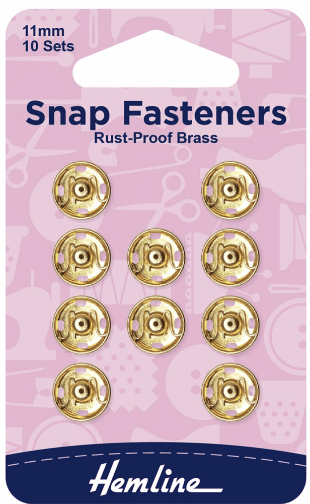 Hemline, Snap Fasteners, Gold - Galedi Pins