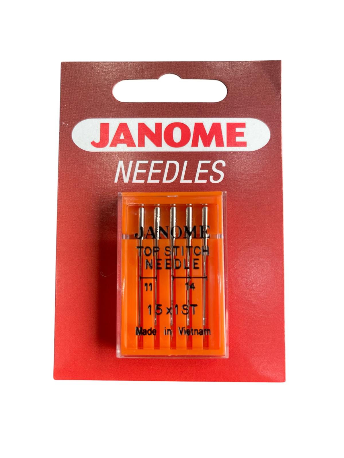 Janome Top Stitching Needles in an assorted pack of sizes 11 and 14.