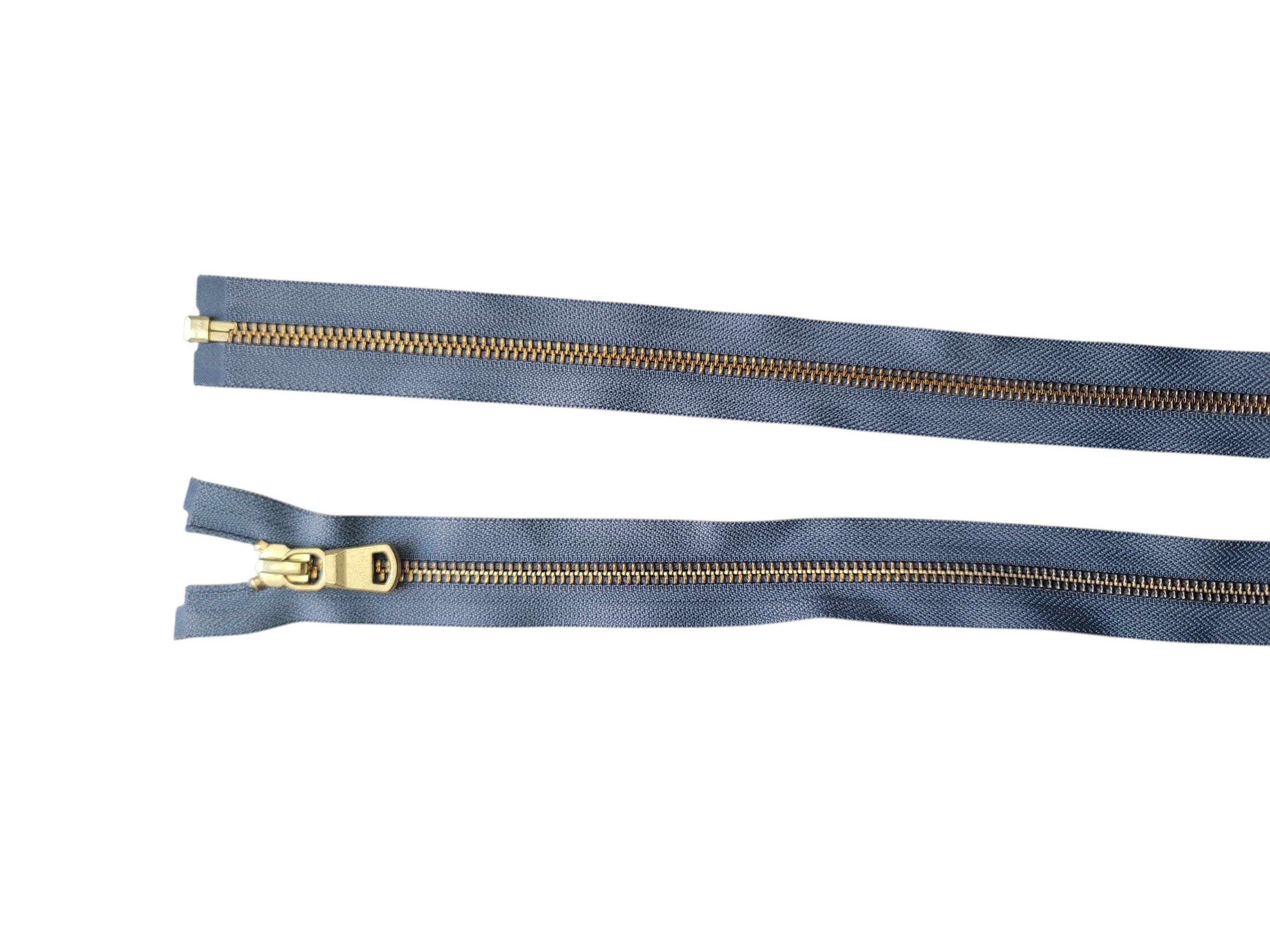 YKK Size 5 Gold Metal Open End Zipper with Metal Teeth, 73cm Length