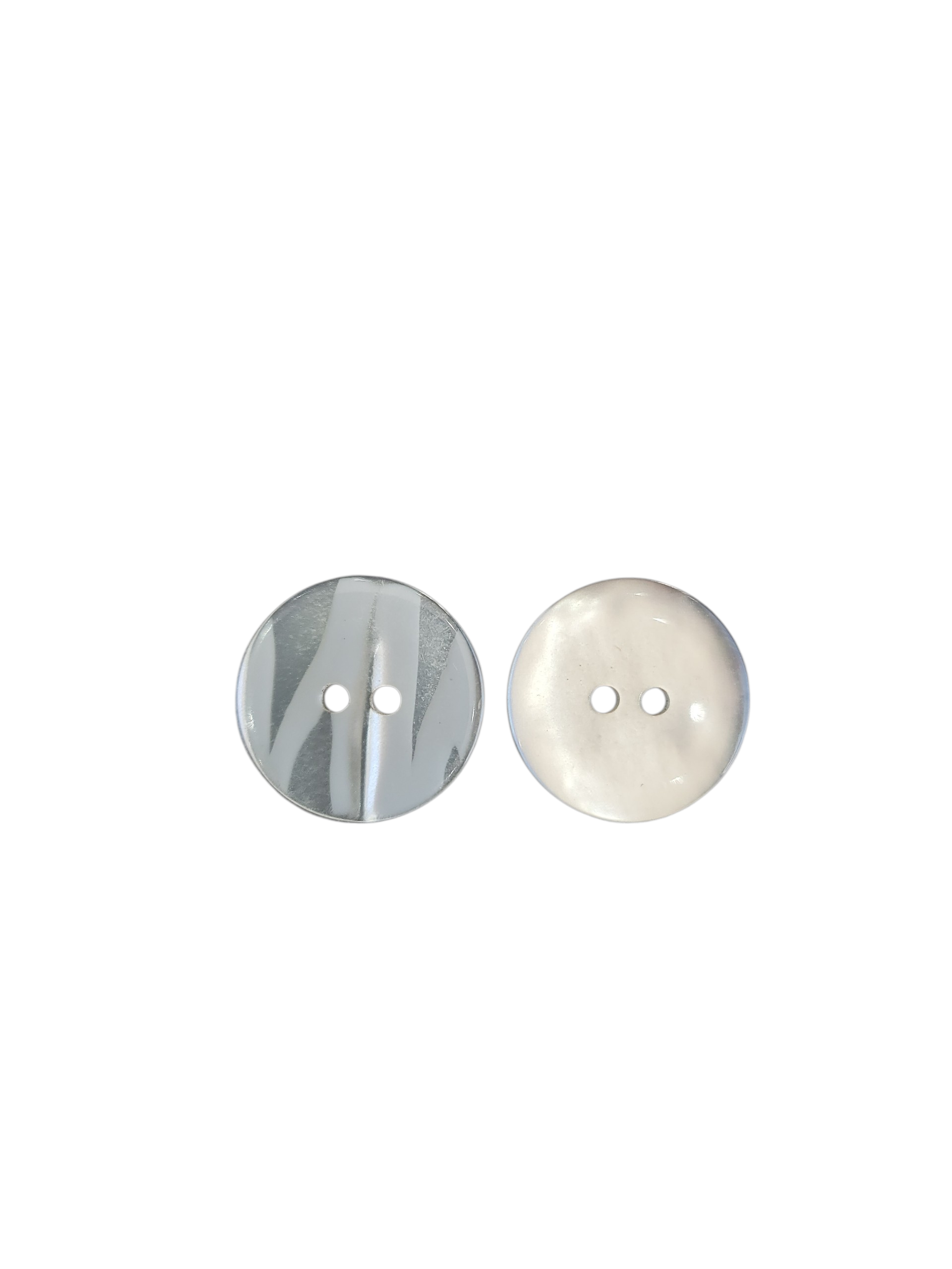 2 hole Shiny Silver Stripy Design Button, 23mm