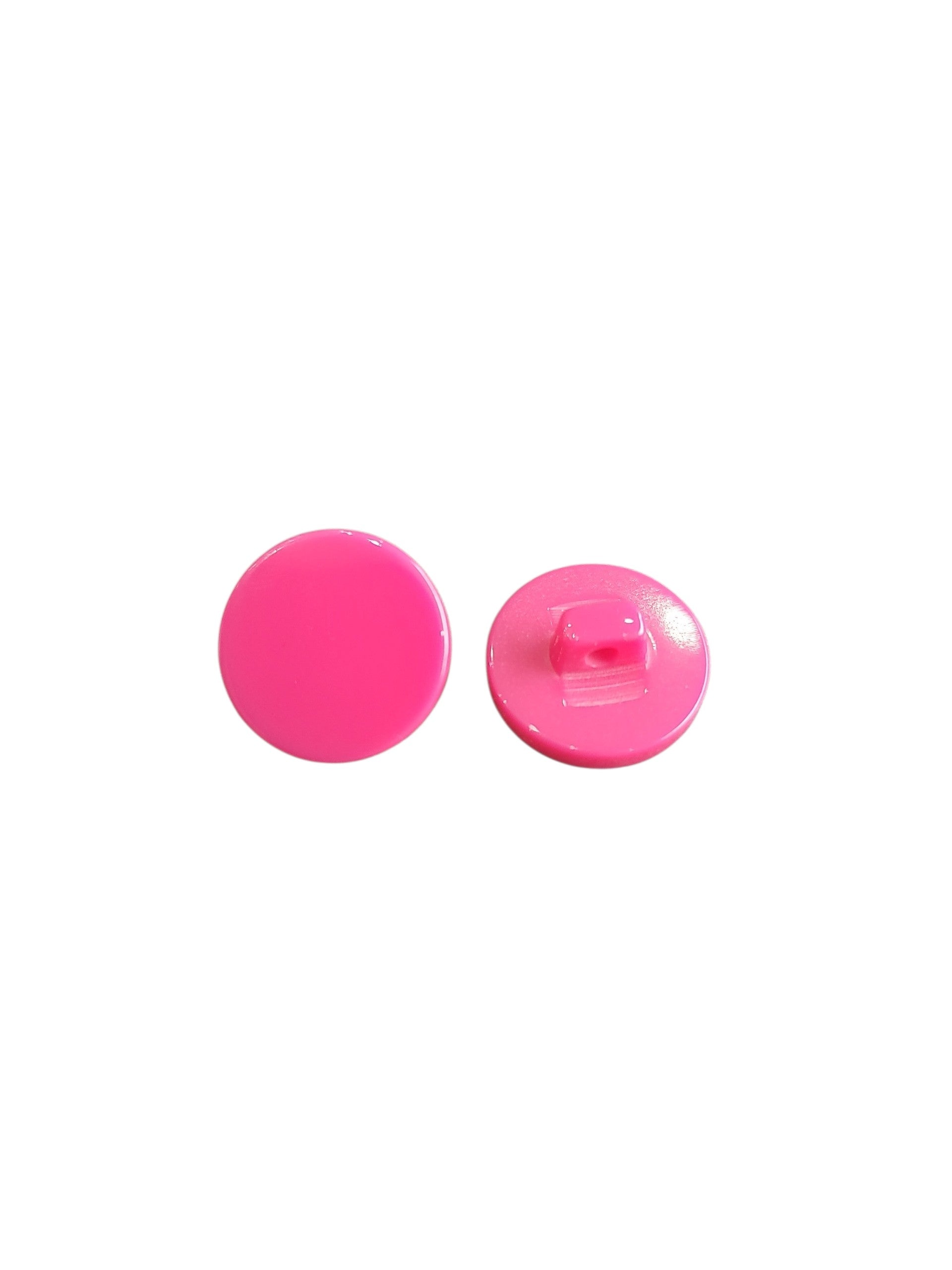 Fuchsia Pink Shank Button – 20mm/25mm Round Polyester