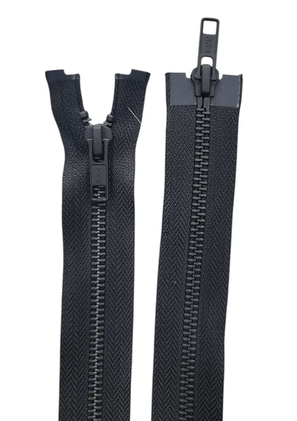 YKK Black metal, 90cm two way open end zip, C5 & C4 - Galedi Pins