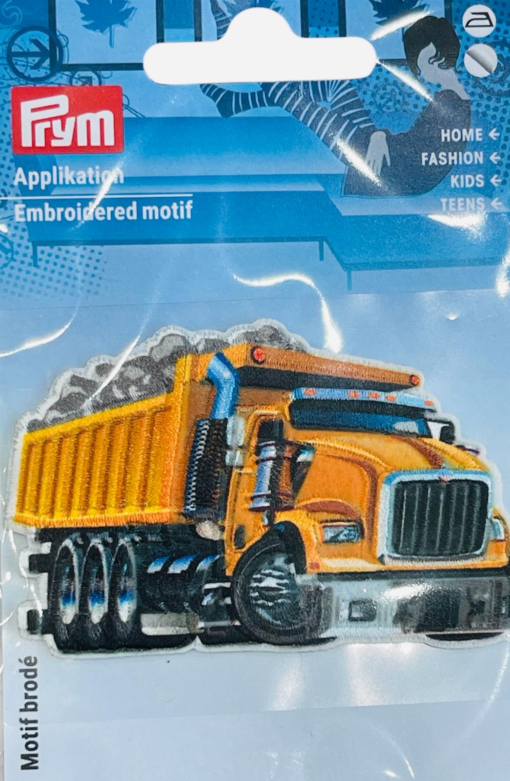 Appl. Truck iron./adh. orange 1pc/ Motif Truck/ Patch Patches - Galedi Pins