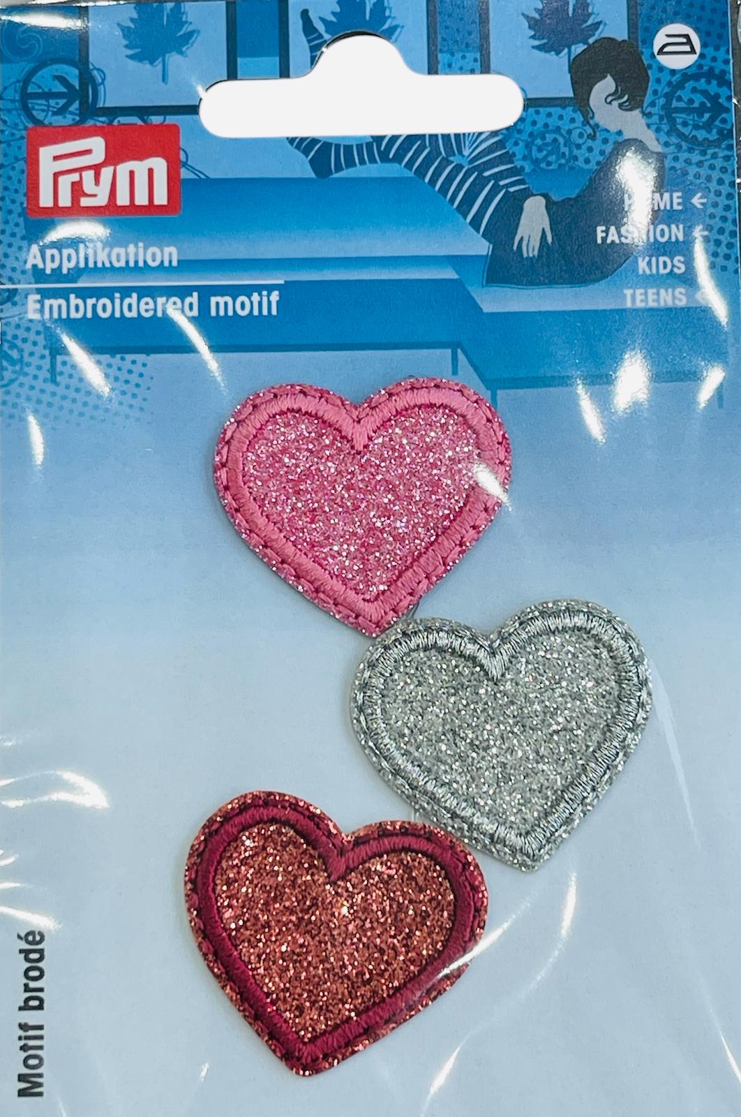 Appl. Hearts iron. multicoloured 3pc/ Patch Patches - Galedi Pins