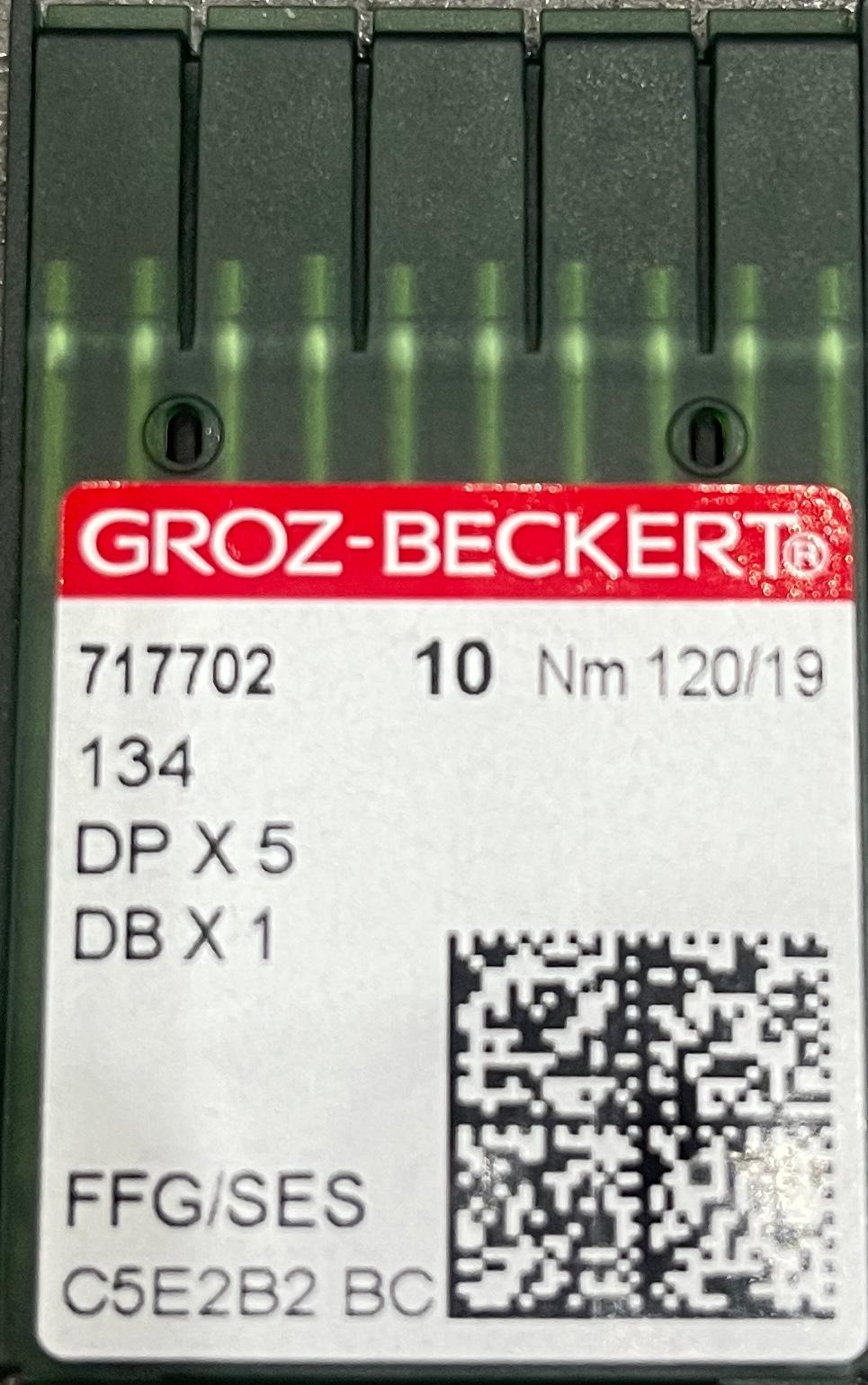 Pack of ten Groz-Beckert DPx5 industrial sewing machine needles in size 120/19.