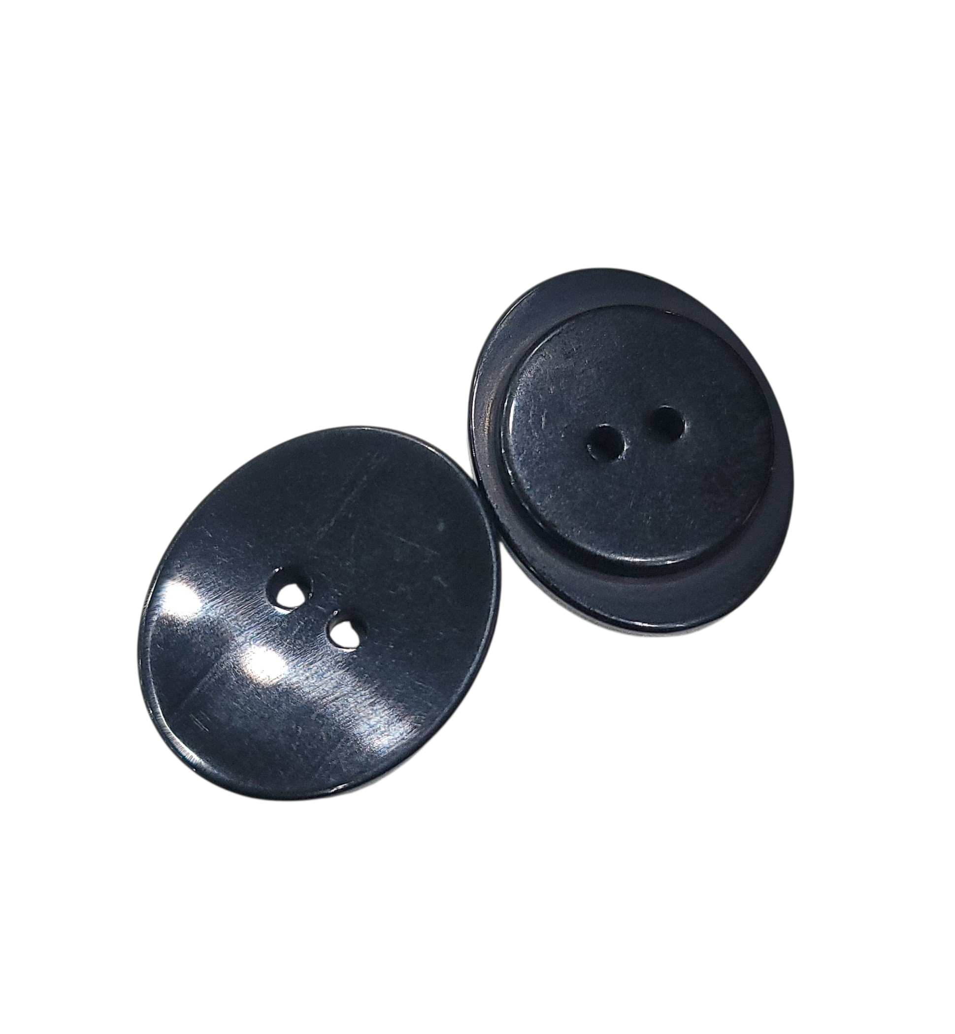 Galedi Pins Black Oval 2-Hole Bent Plastic Sewing Button – 25mm x 15mm