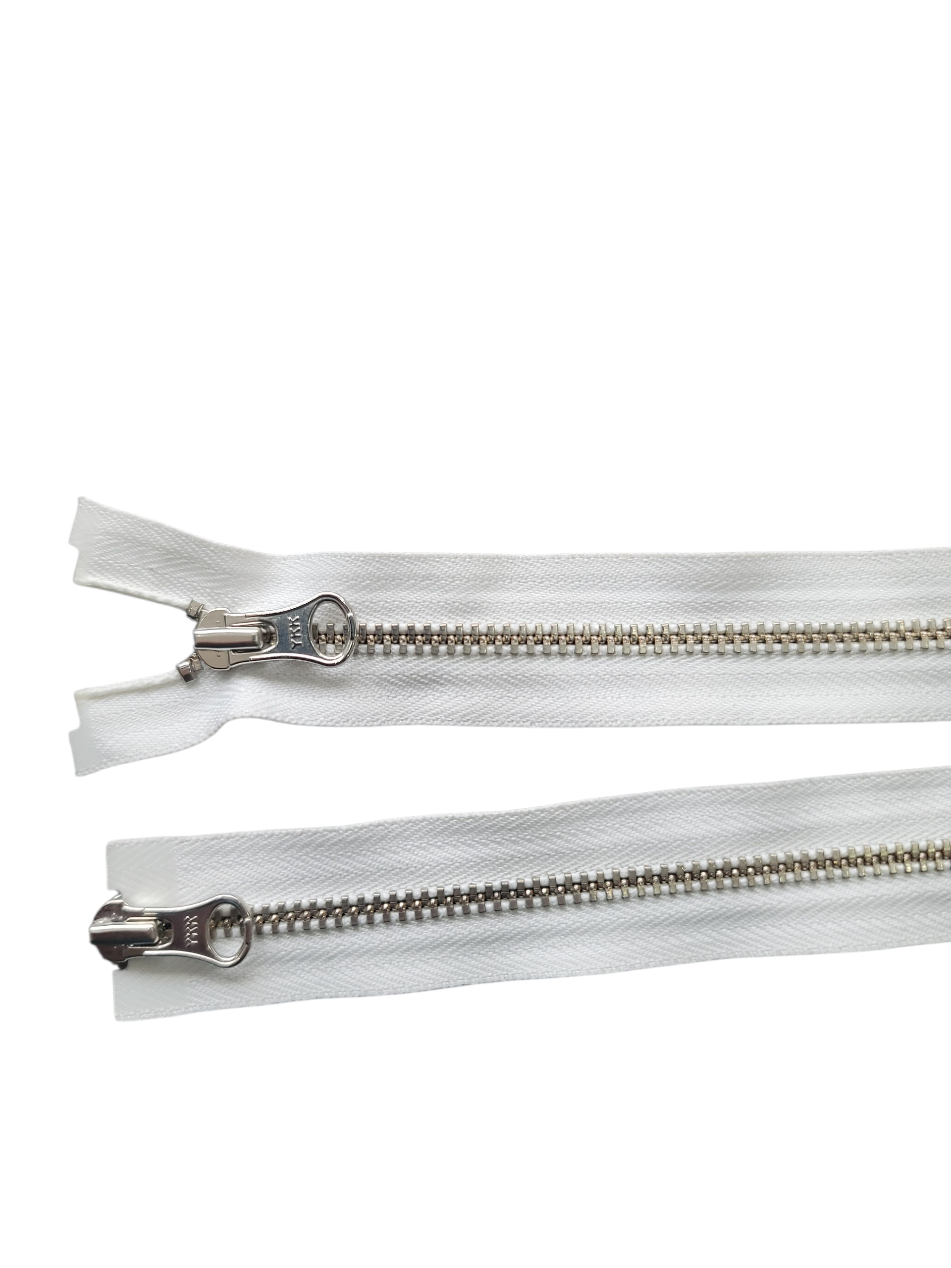 YKK Silver Metal Two Way Open End Zip – Size 5, 70cm Length