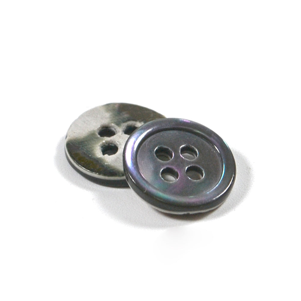 Galedi Pins Round Shell Button – 4 Hole, Natural Smoke Finish