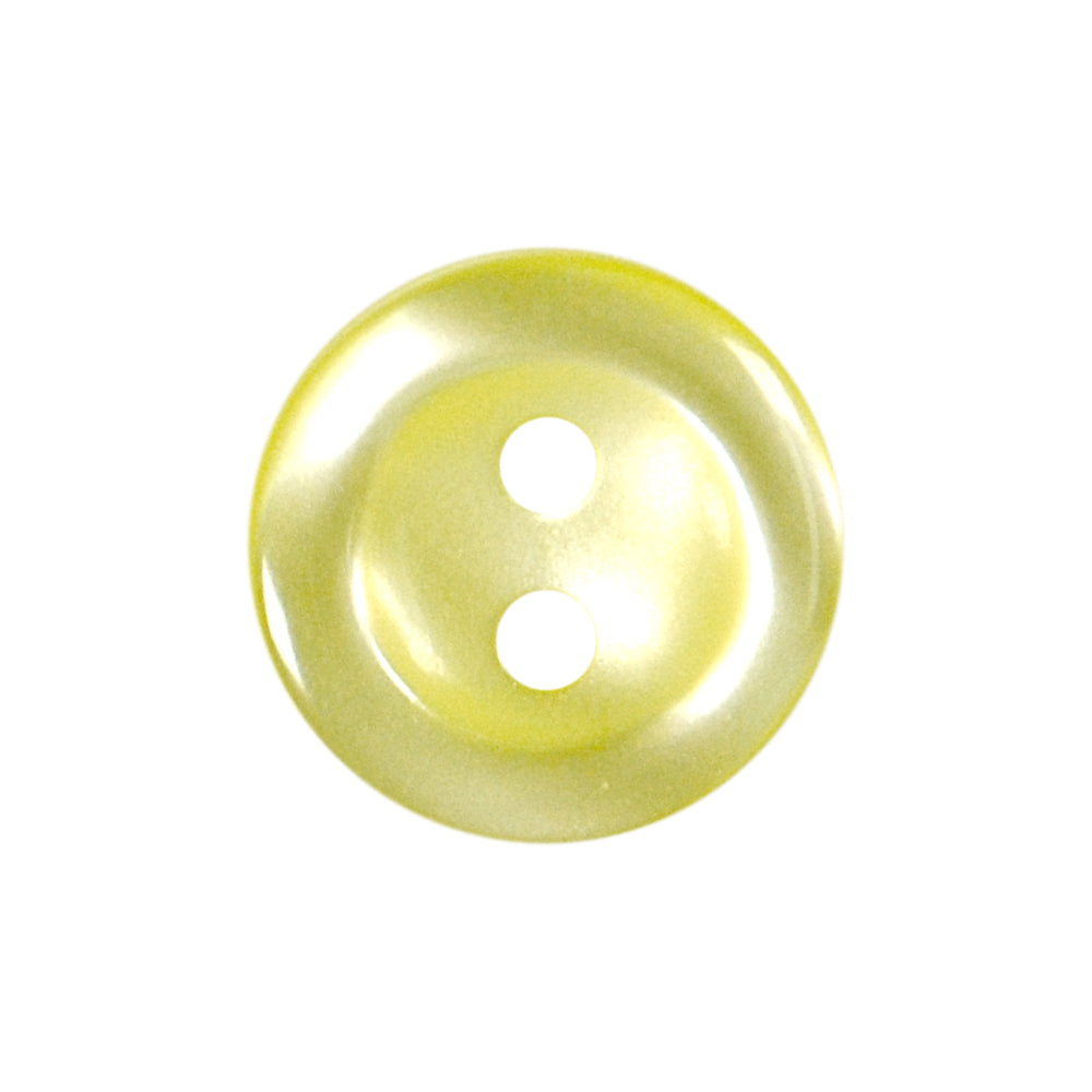 Polyester 2-hole shiny button in light yellow.