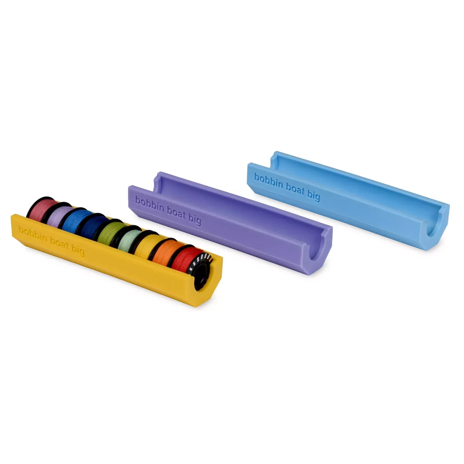 Prym Bobbin Boat – Jumbo Size Bobbin Holder in Yellow, Blue & Lilac