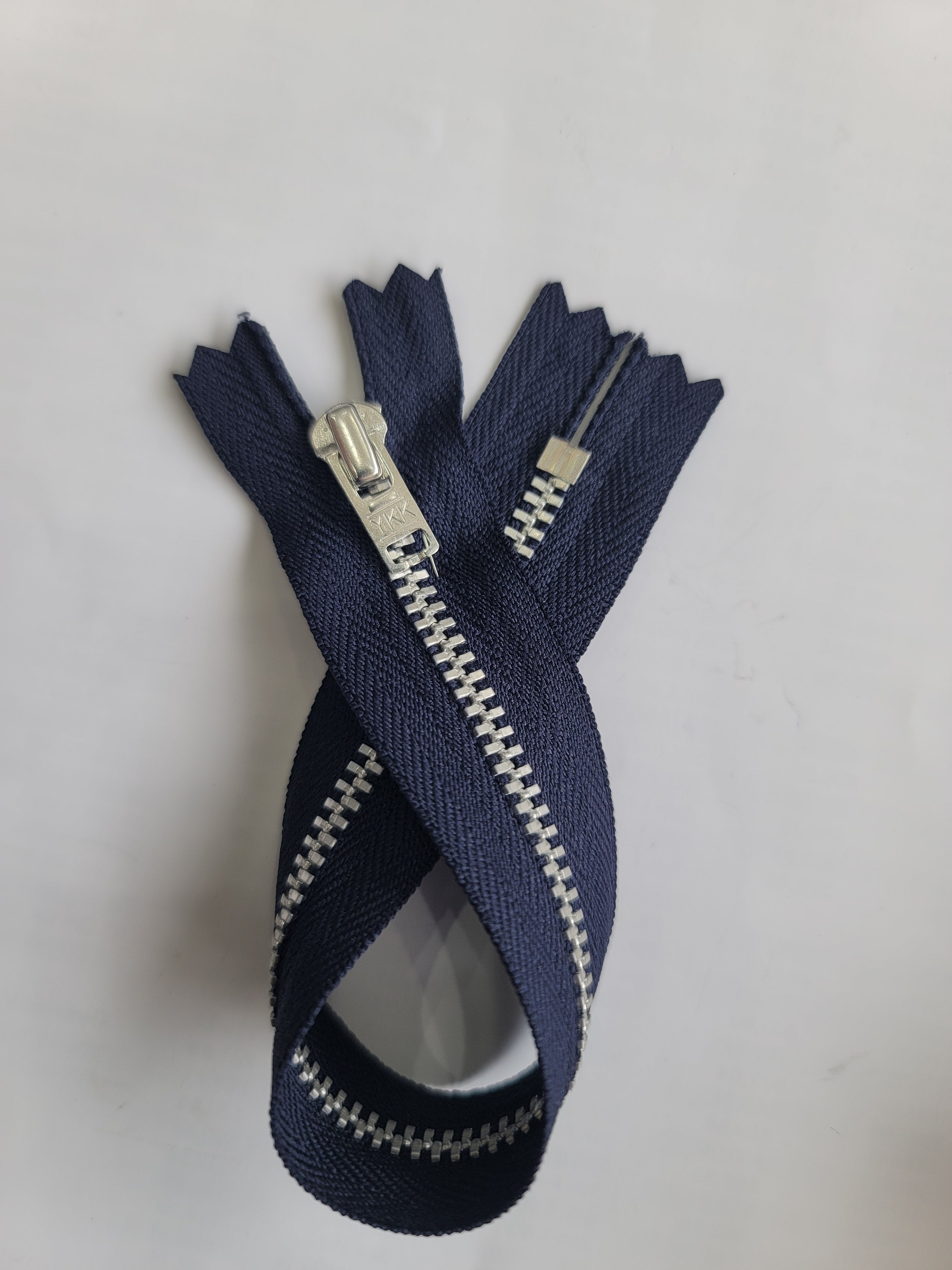 YKK, серебристый металл, C5, 20 см, застежка-молния с закрытым концом