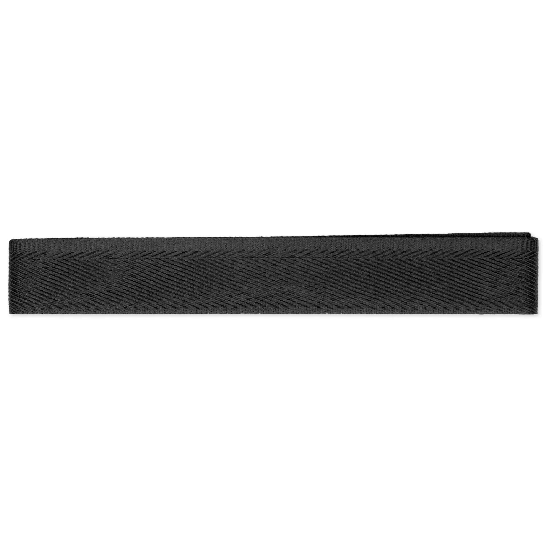 Black Prym kick tape, 17mm wide, showing its woven texture for trouser hem protection.