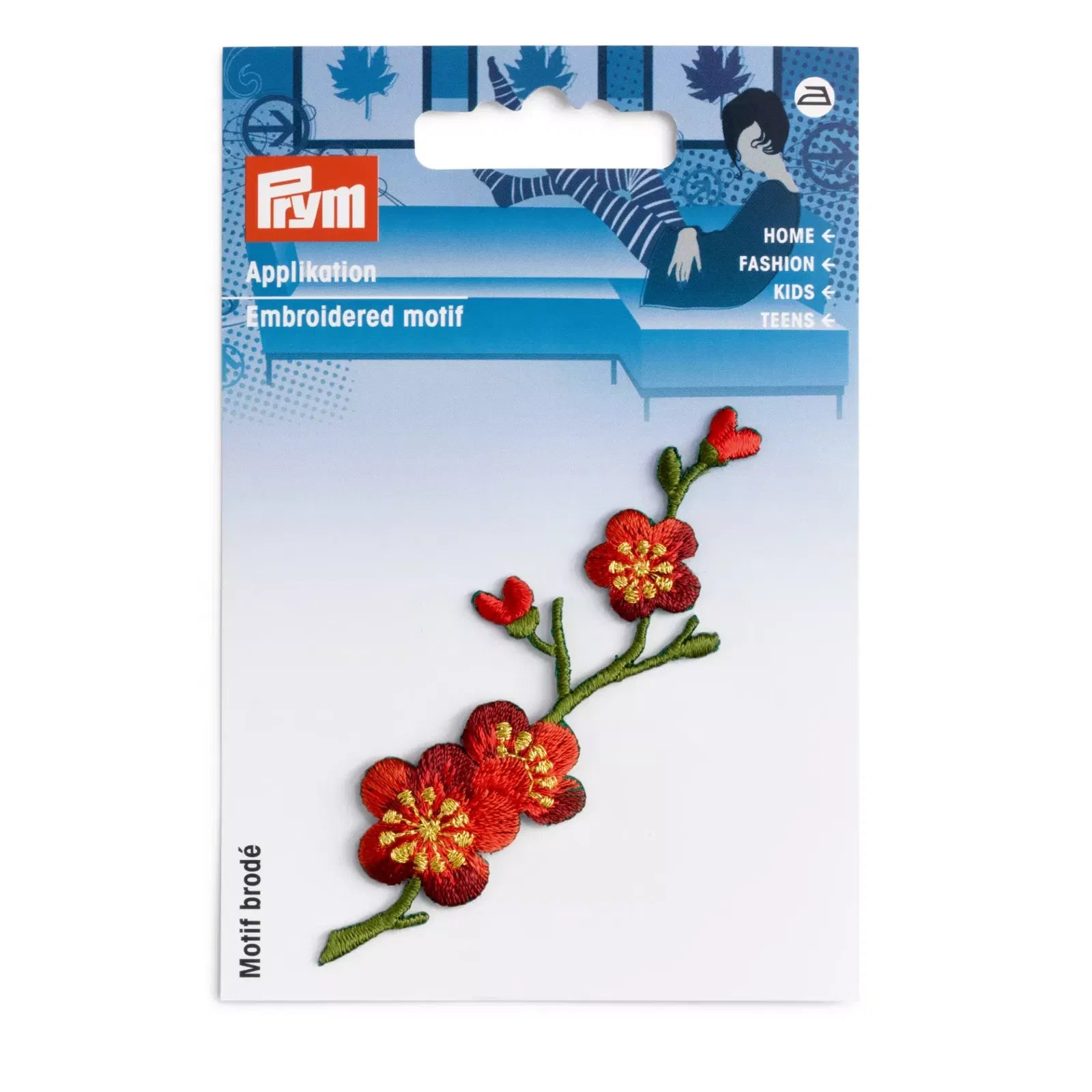 Prym Appliqué Flower, tendril cherry blossom/ Patch Patches