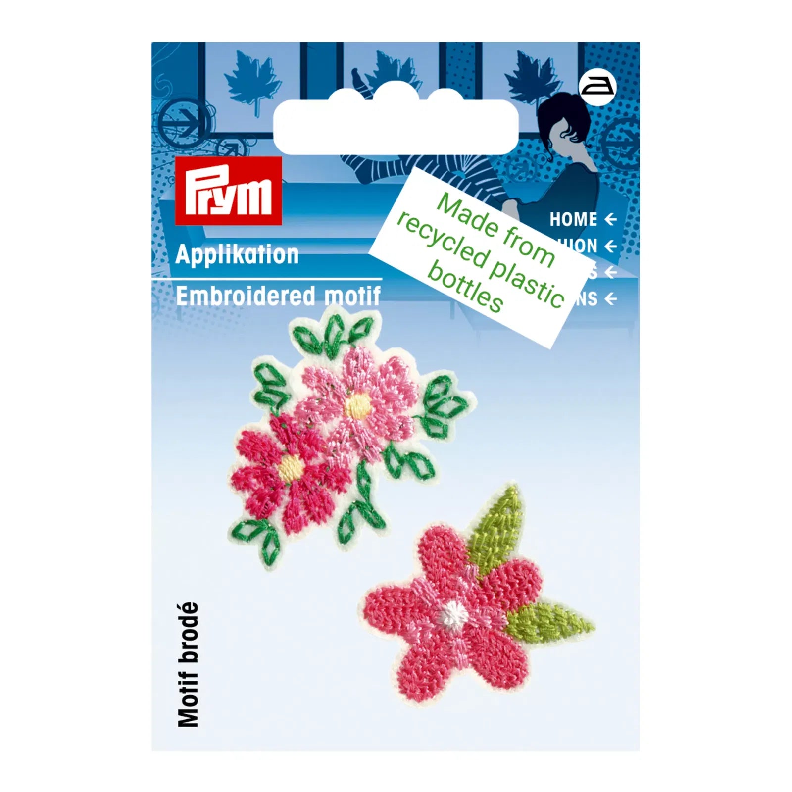 Prym Appliqué Flowers Patch – Pink Recycled Plastic Iron-On