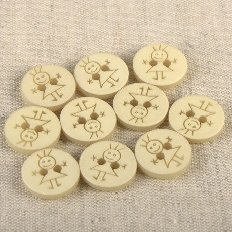 Stephanoise 2-Hole Round Polyester Sewing Button for Kids - 15mm | M60809 / M60809