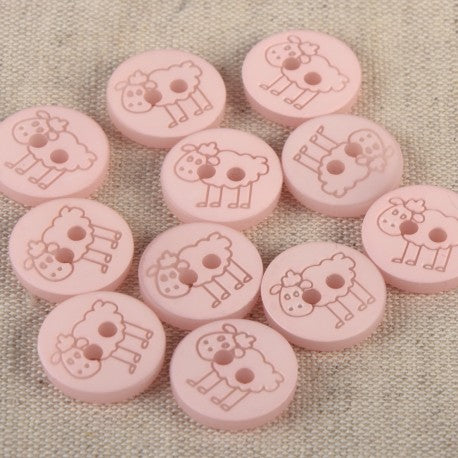 Stephanoise Sheep 2-Hole Sewing Button – 15mm Polyester Craft Button | M60804