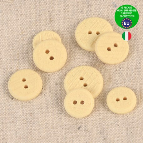 Stephanoise 2-Hole Textured Round Sewing Button - Cream Polyester | M60852