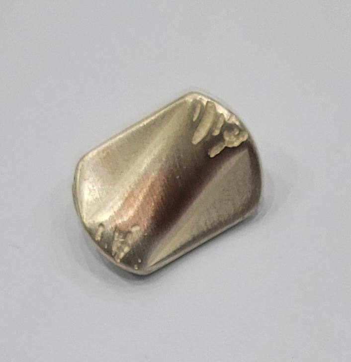 Rectangular Curled Metal Button, 22mm x 15mm