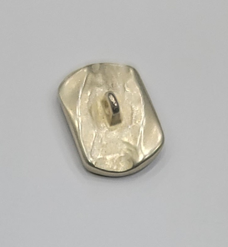 Rectangular Curled Metal Button, 22mm x 15mm