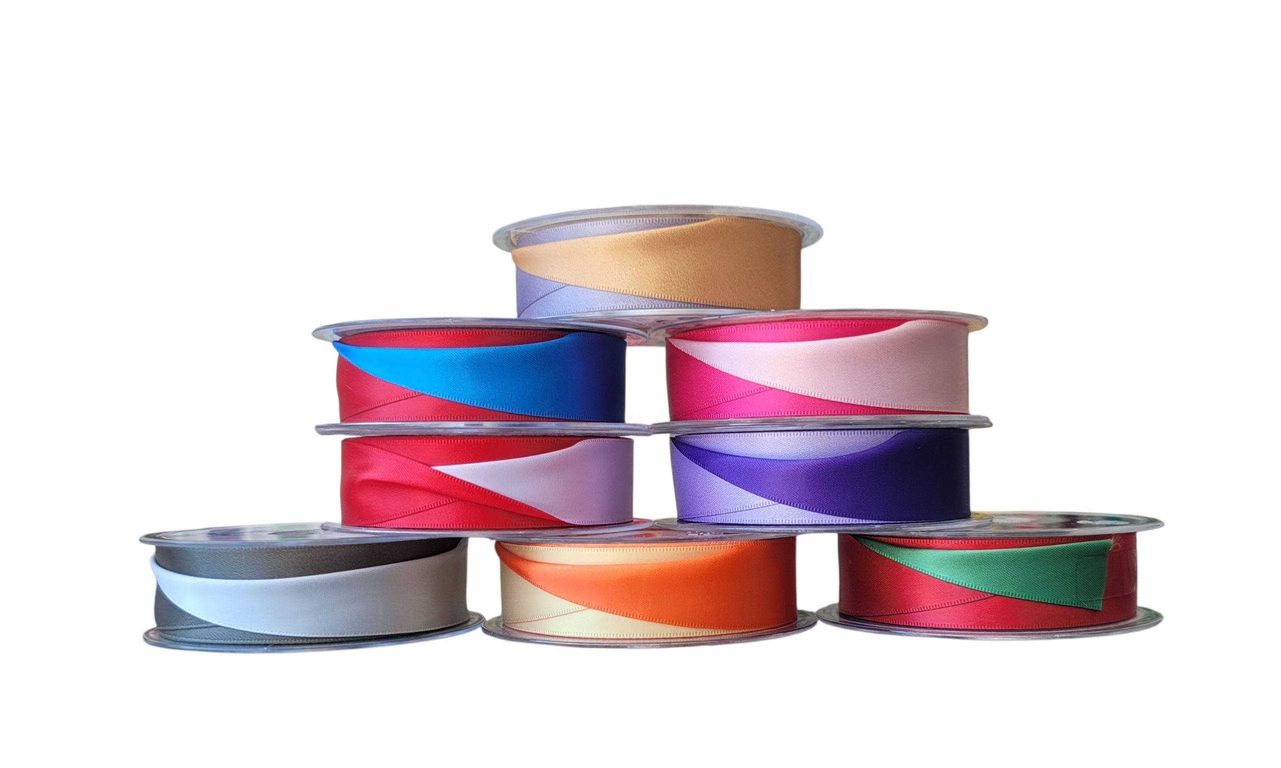 Super Ribbons Galedi Pins Satin Ribbon Combination 25mm x 20m – Double Faced Colourful Craft Tape