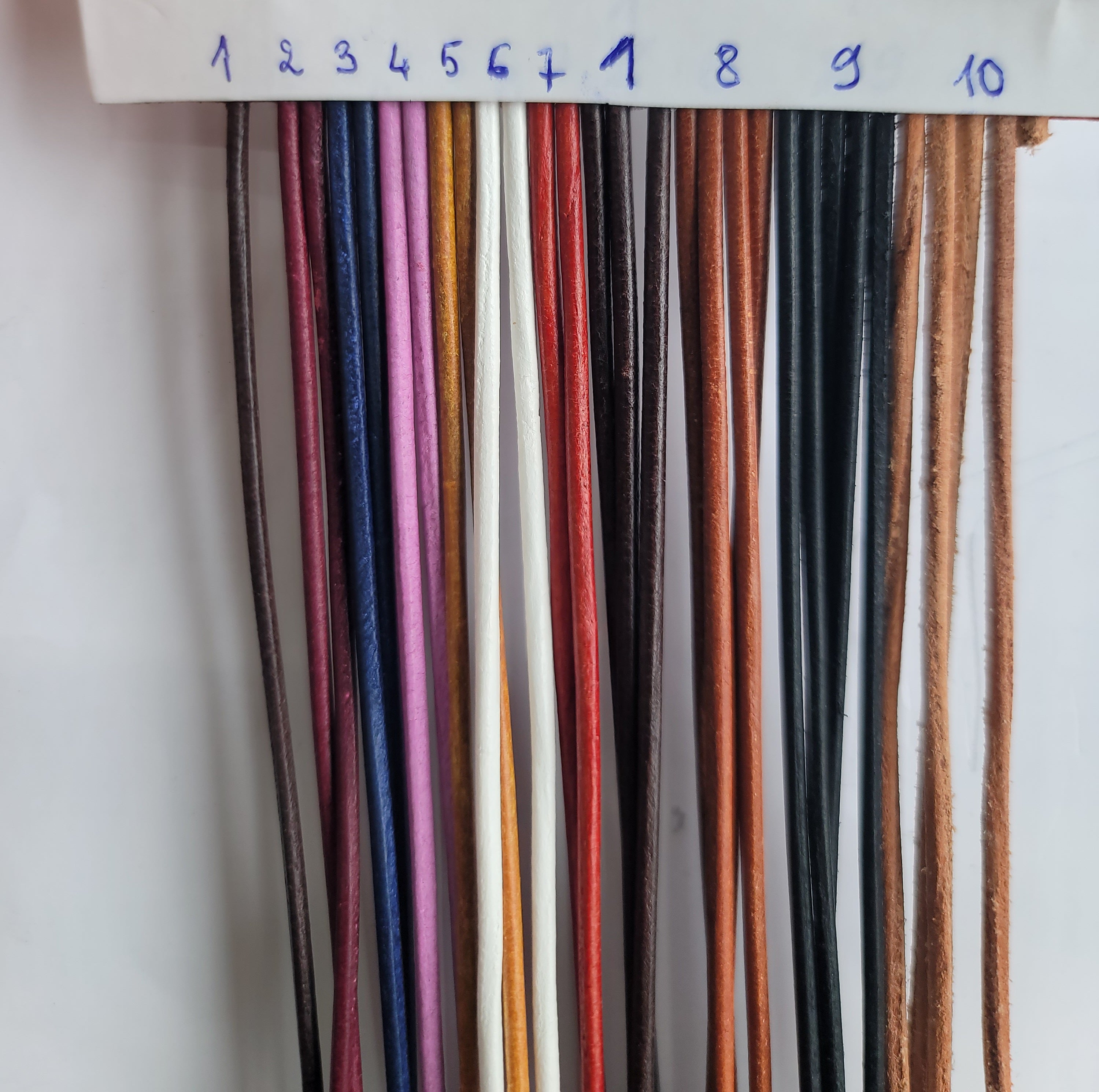 Leather Tape 2mm Round Multicolor – Galedi Pins | Real Leather Strap