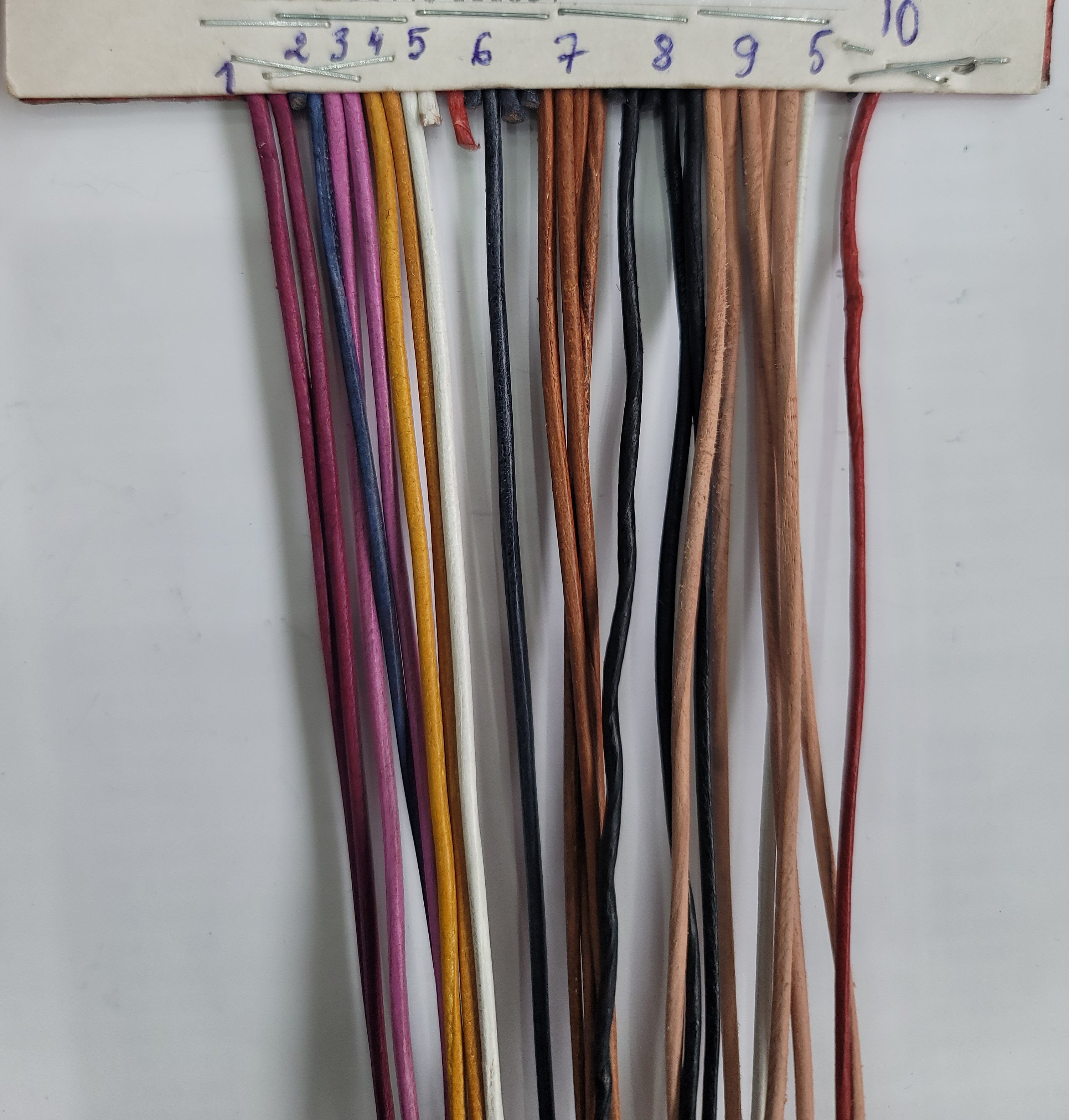 Leather Tape 1mm Multicolor – Round Real Leather Strip by Galedi Pins