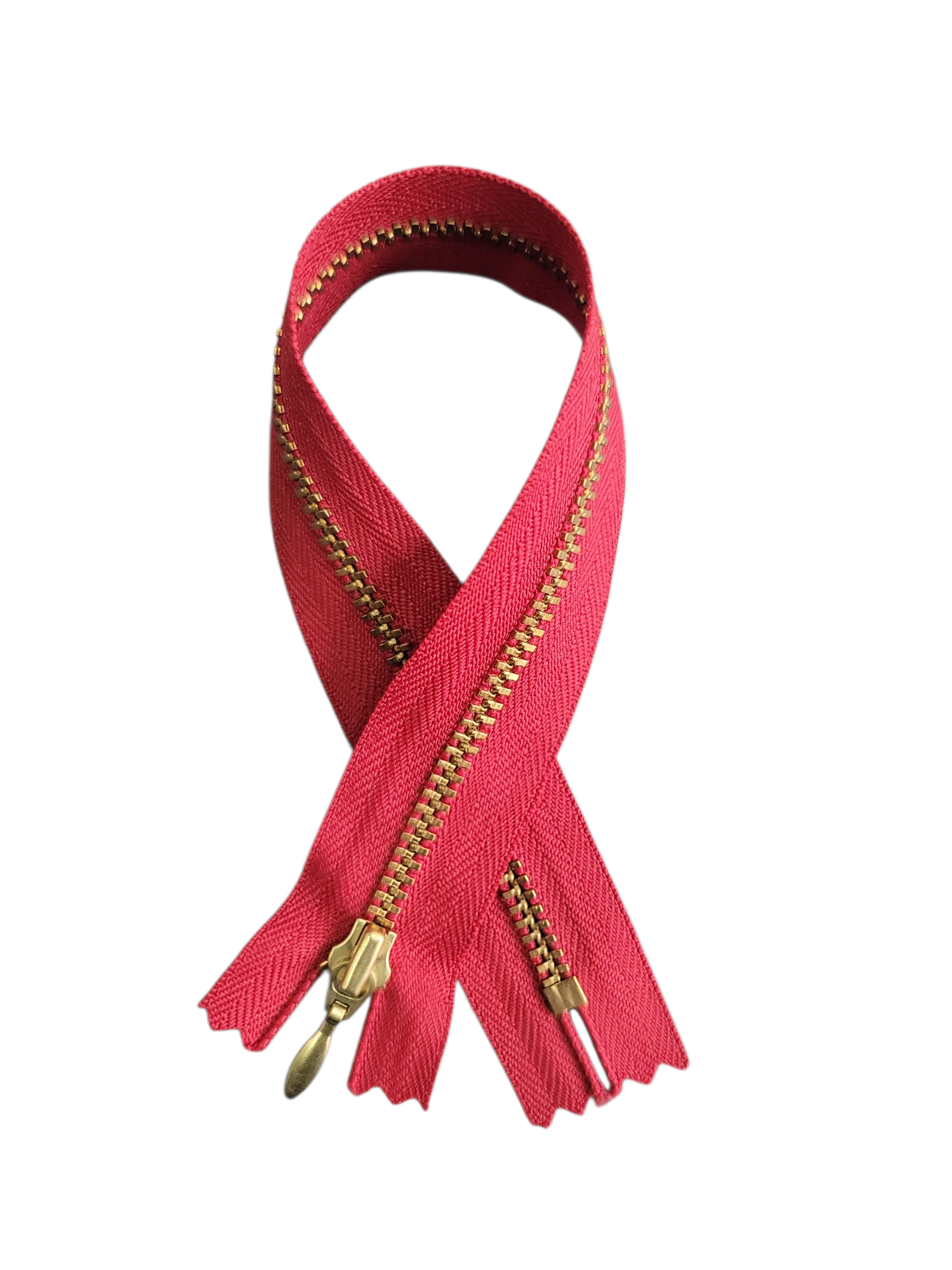 YKK Gold/ Brass Metal Closed End Zip, 25cm/ Many Colours Available