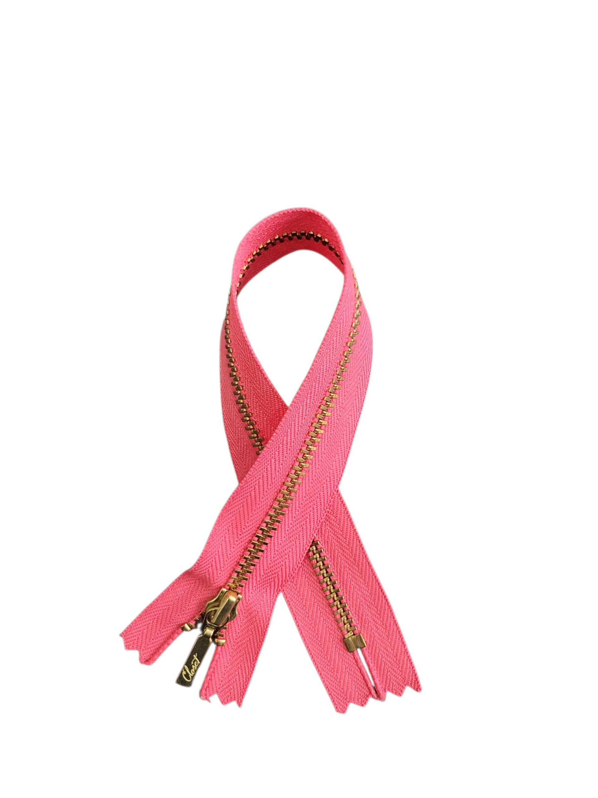 YKK Gold/ Brass Metal Closed End Zip, 25cm/ Many Colours Available