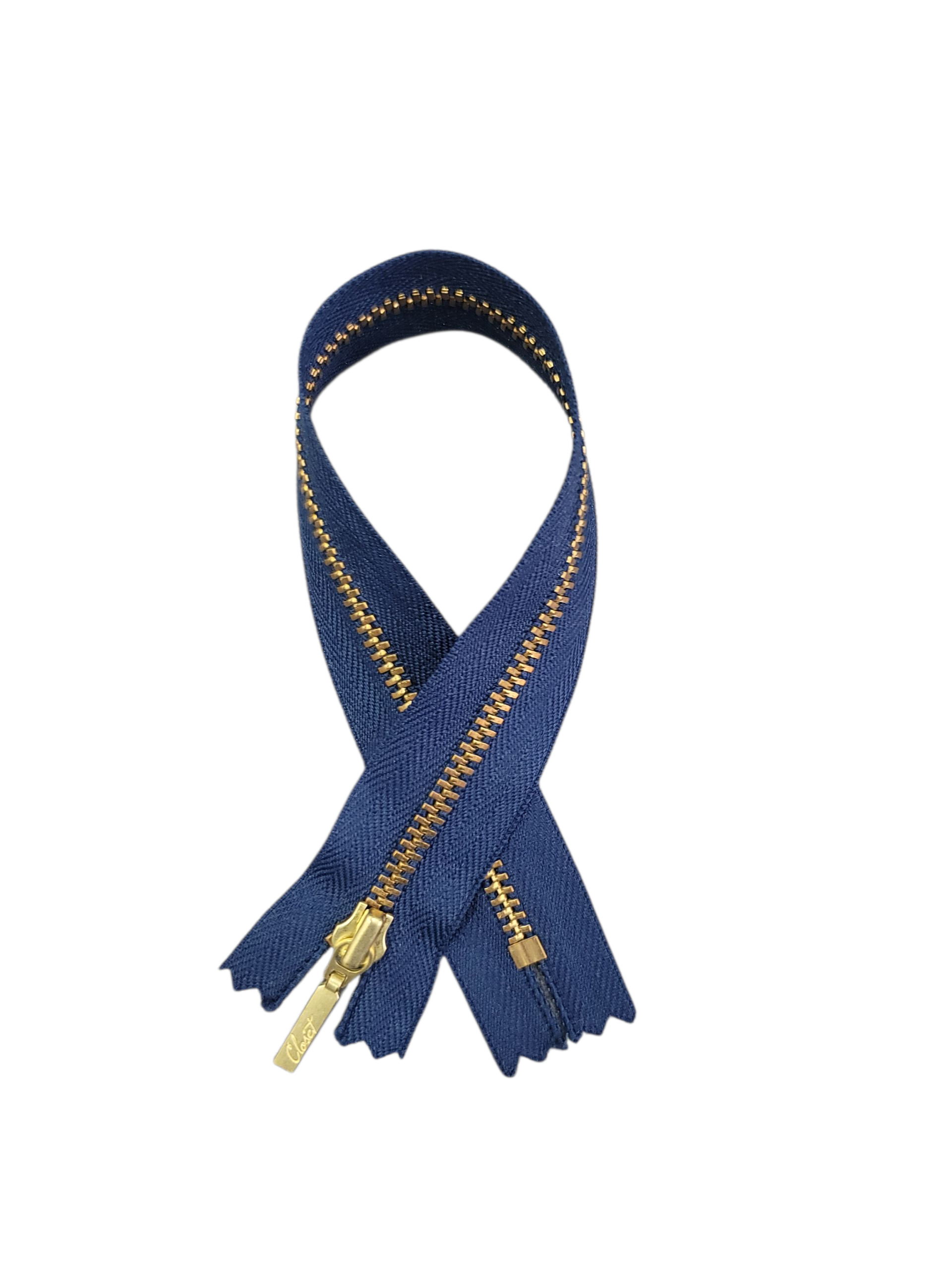 YKK Gold/ Brass Metal Closed End Zip, 25cm/ Many Colours Available