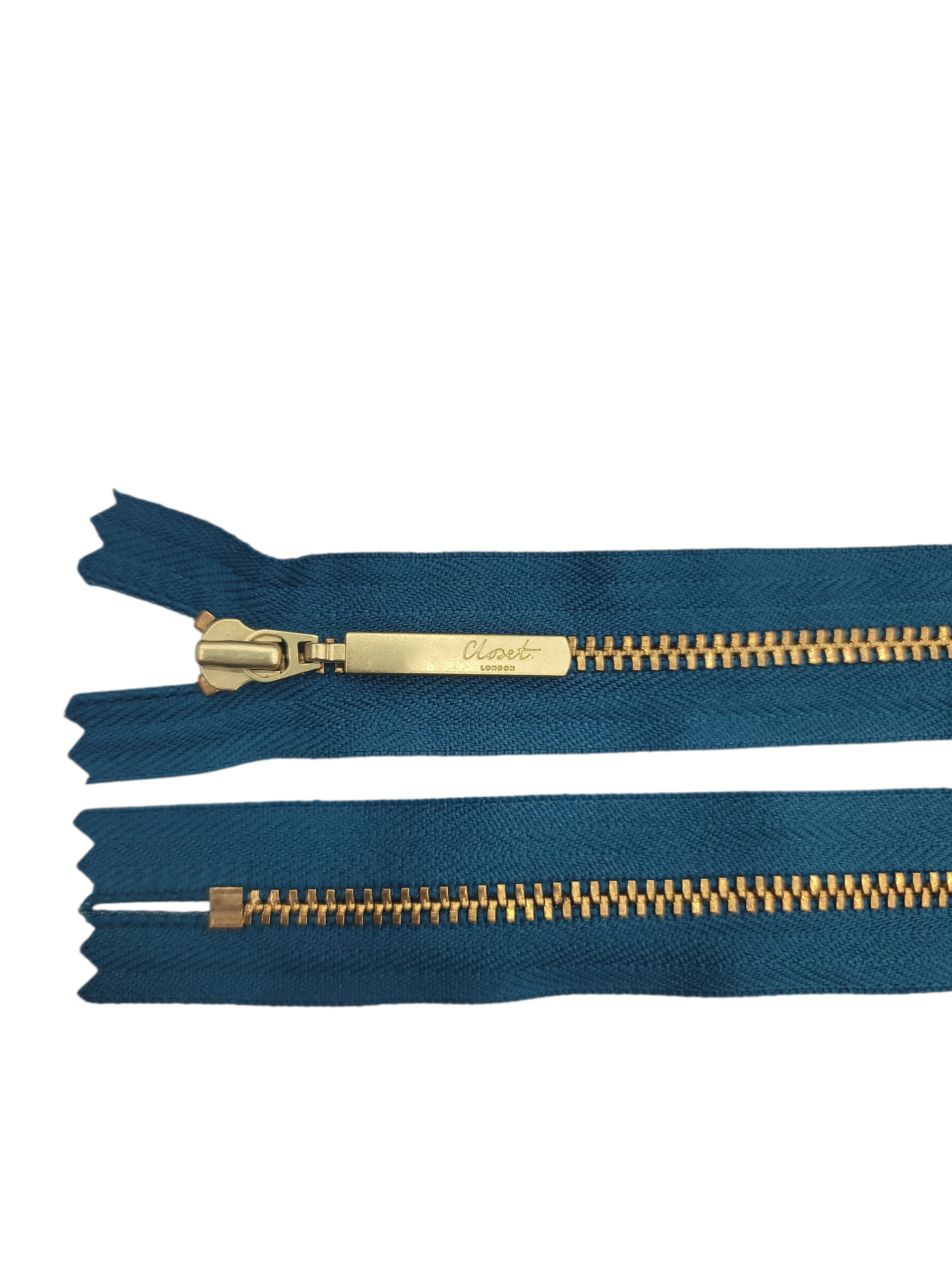 YKK Size 3 Closed End Gold Metal Zip | 35cm-40cm