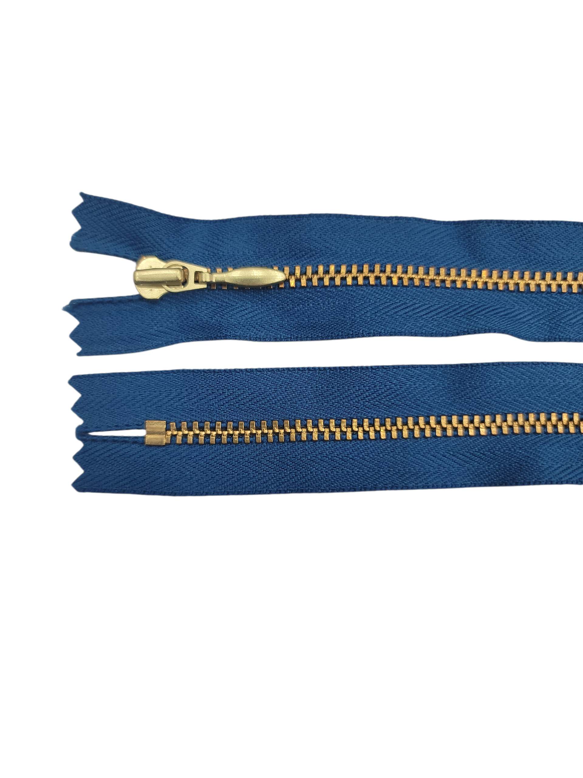 YKK Size 3 Closed End Gold Metal Zip | 35cm-40cm