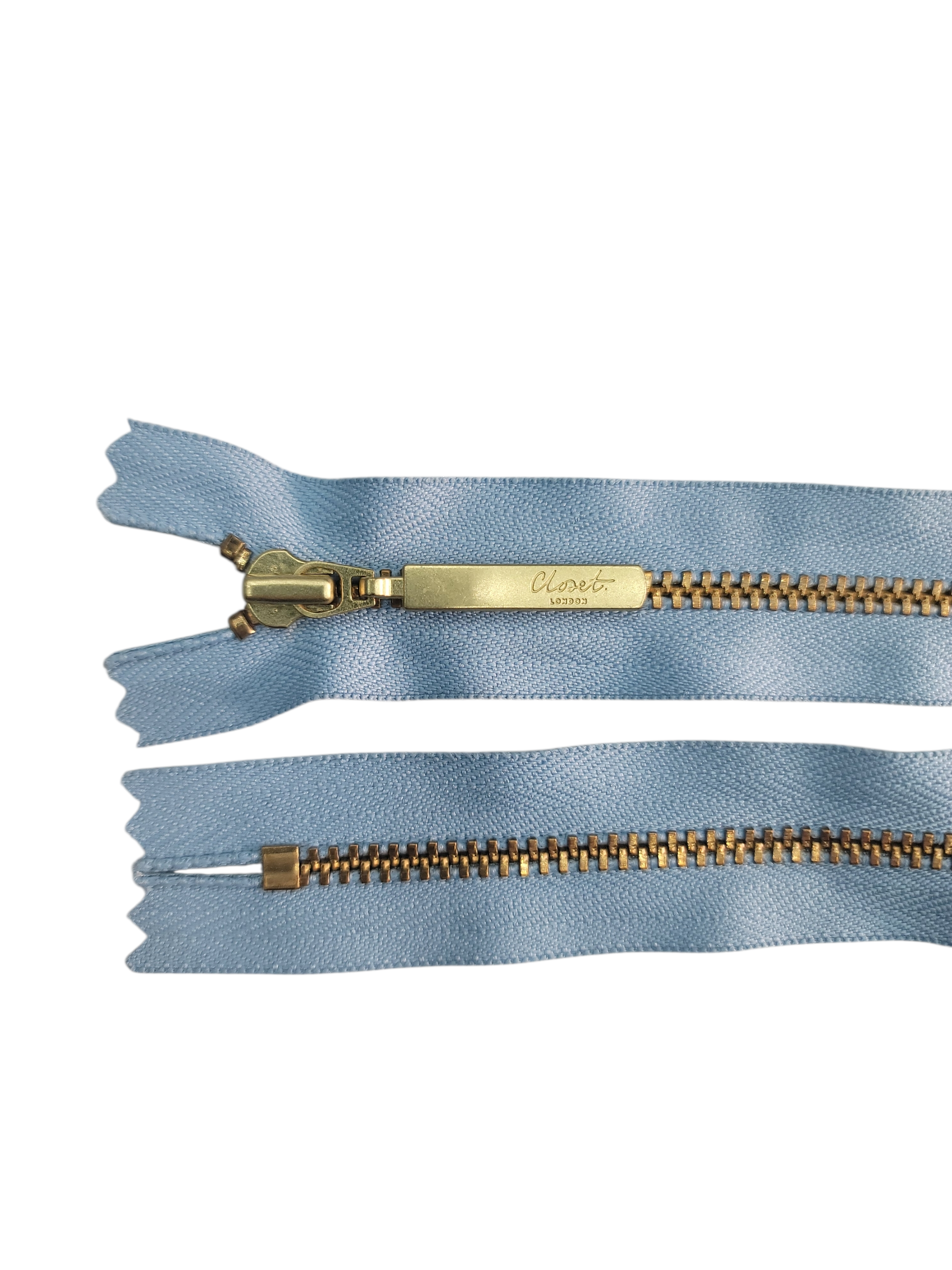 YKK Size 3 Closed End Gold Metal Zip | 35cm-40cm