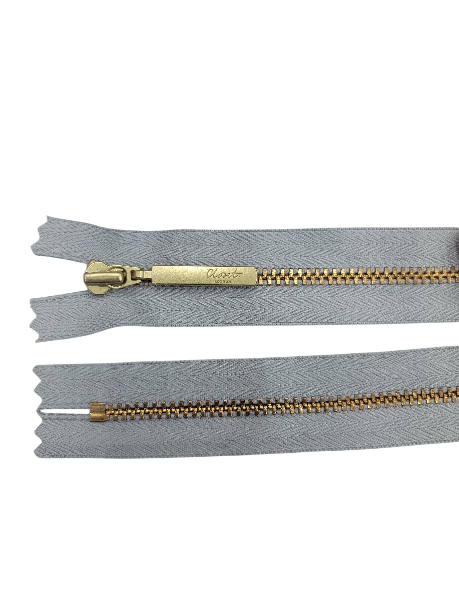 YKK Size 3 Closed End Gold Metal Zip | 35cm-40cm