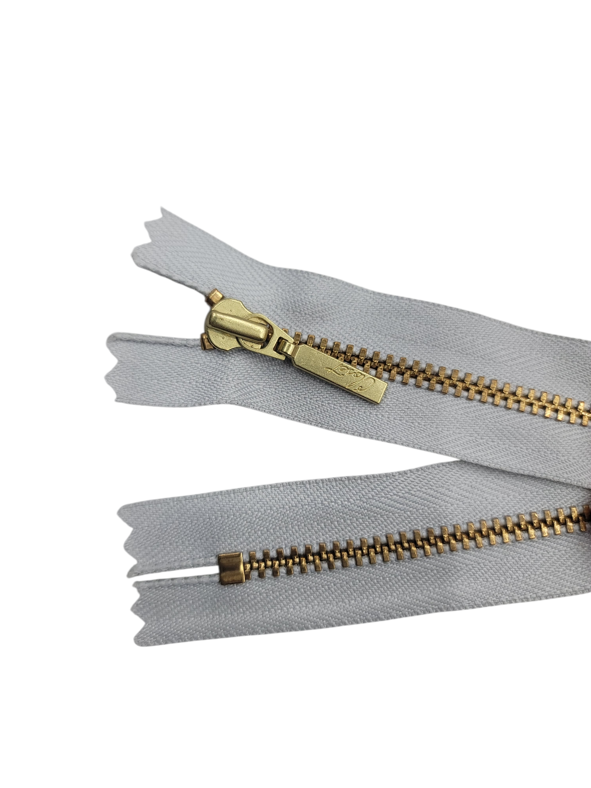 YKK Size 3 Closed End Gold Metal Zip | 35cm-40cm