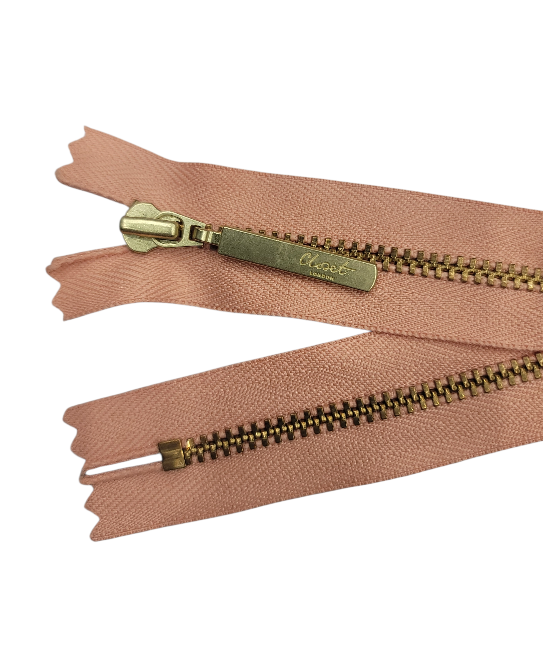YKK Size 3 Closed End Gold Metal Zip | 35cm-40cm