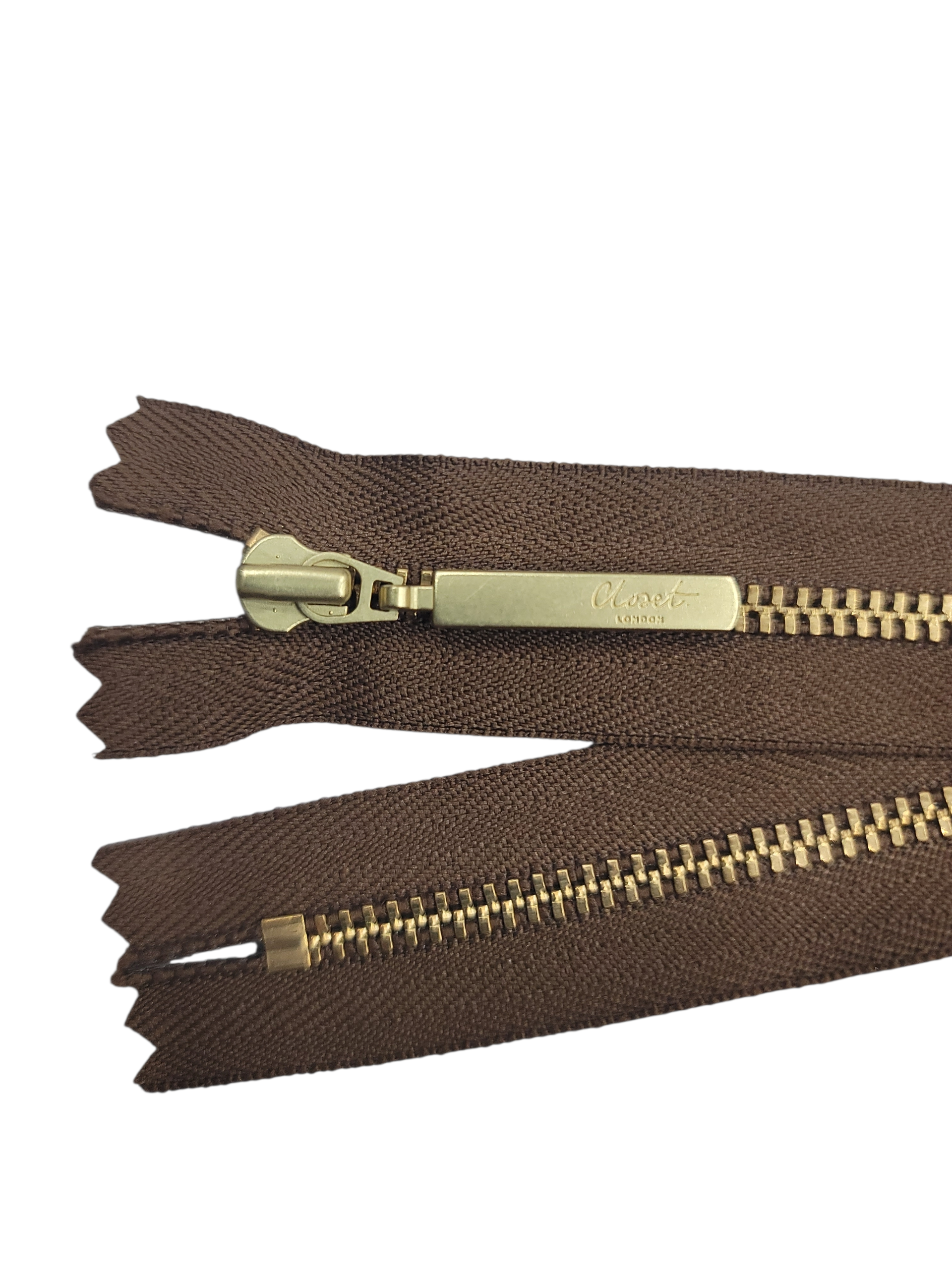 YKK Size 3 Closed End Gold Metal Zip | 35cm-40cm