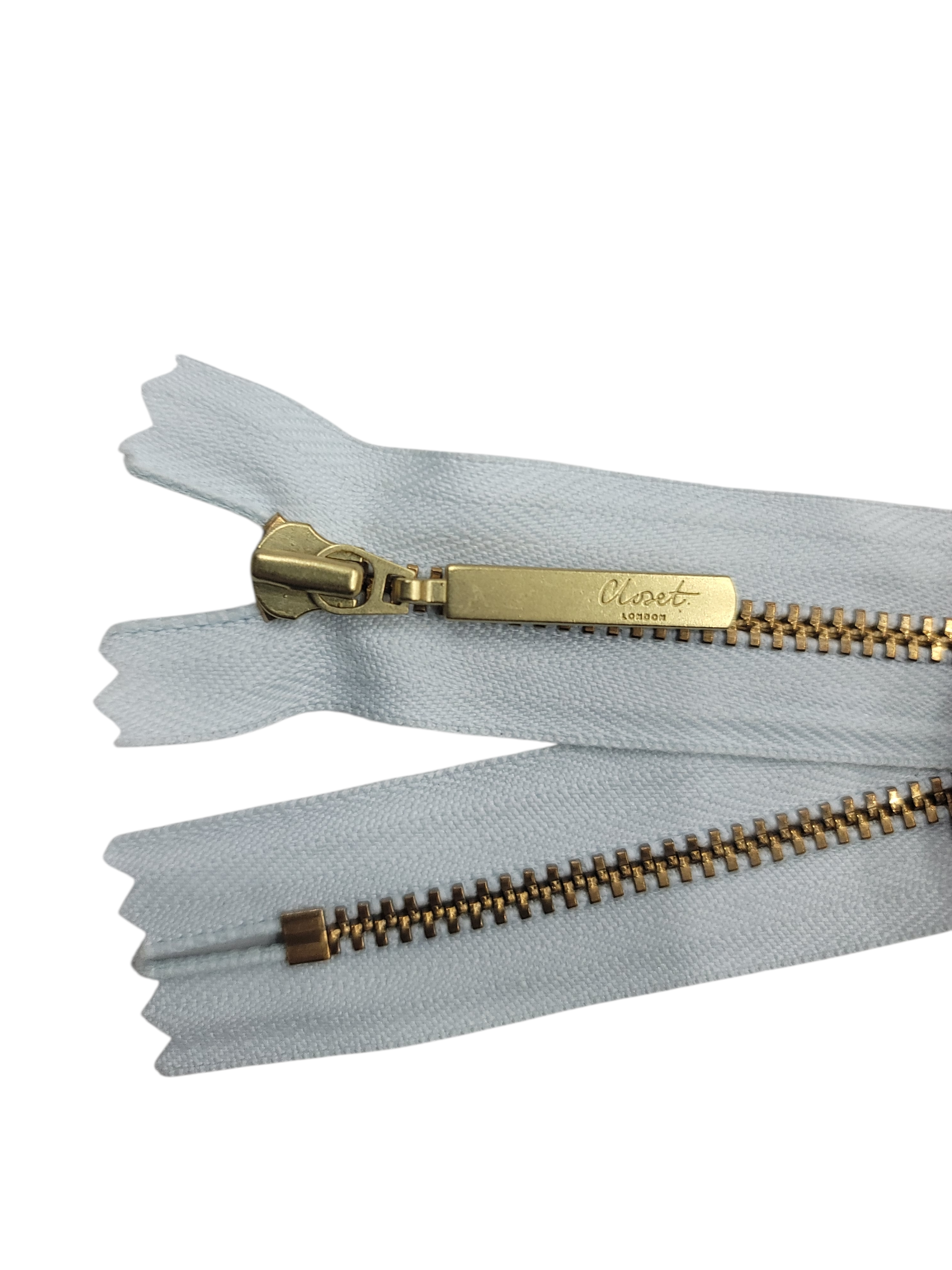 YKK Size 3 Closed End Gold Metal Zip | 35cm-40cm