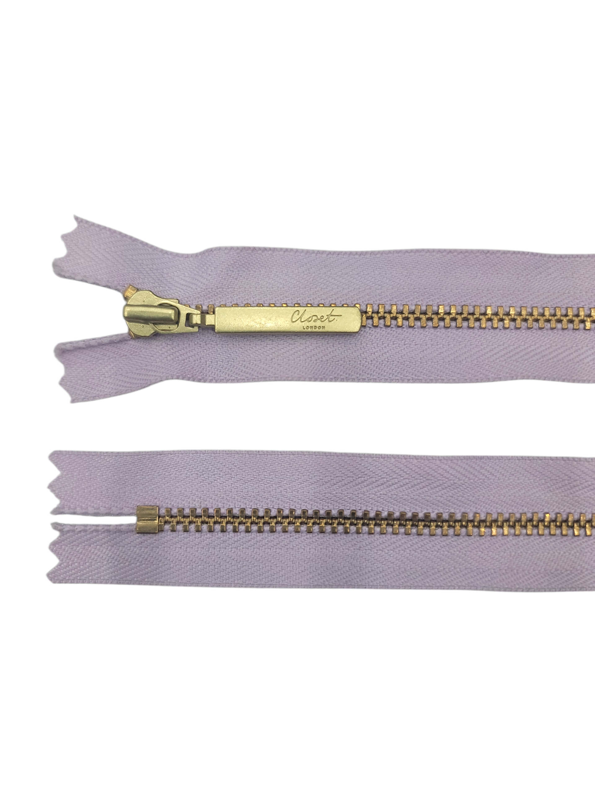YKK Size 3 Closed End Gold Metal Zip | 55cm